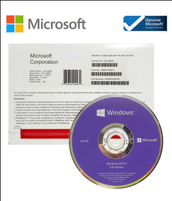 Windows Pro Dvd Rom Full Box Pack Oem Pack License Digi World