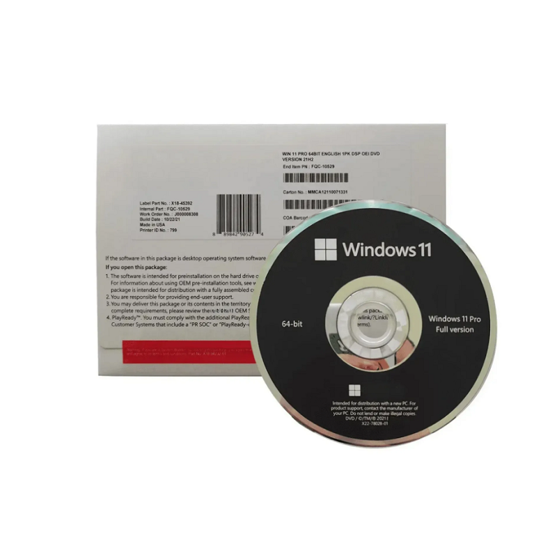 Windows 11 Pro Dvd-rom Full Box Pack OEM Pack License - DIGI WORLD